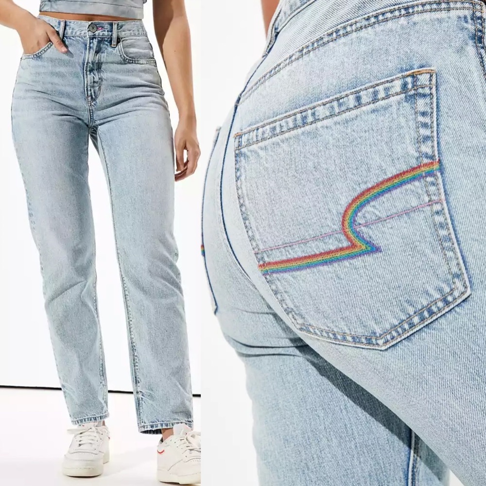 Light Wash Rainbow Pocket High-Rise Women's Jeans